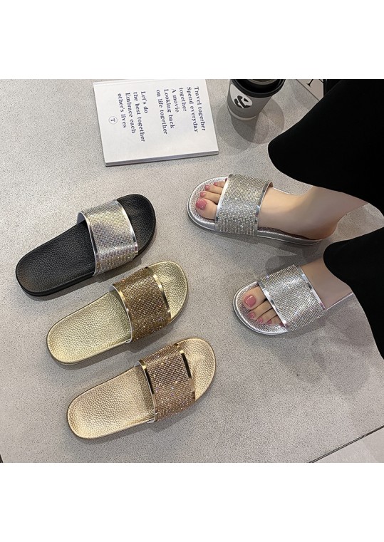 Women Fashion Rhinestone Flat 